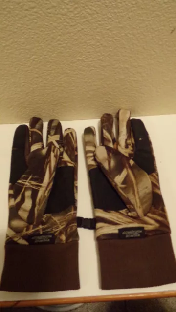 Seirus Brown Camo Gloves Wind and Weatherproof Excellent Mens XL