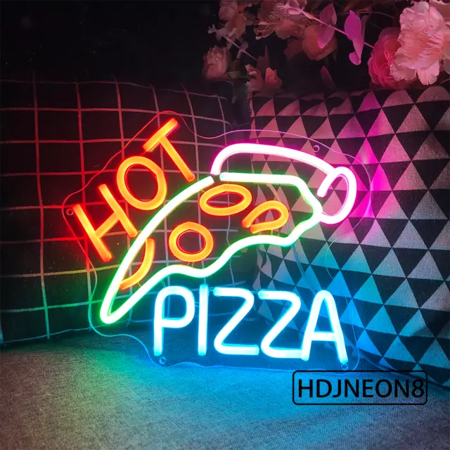 Custom Neon Sign PIZZA Neon Sign Food Signs Custom Dining Room Restaurant Decor