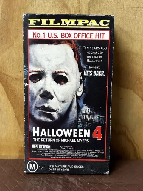 HALLOWEEN 4 VHS The Return of Michael Myers 1989 Box Sleeve $40.00 