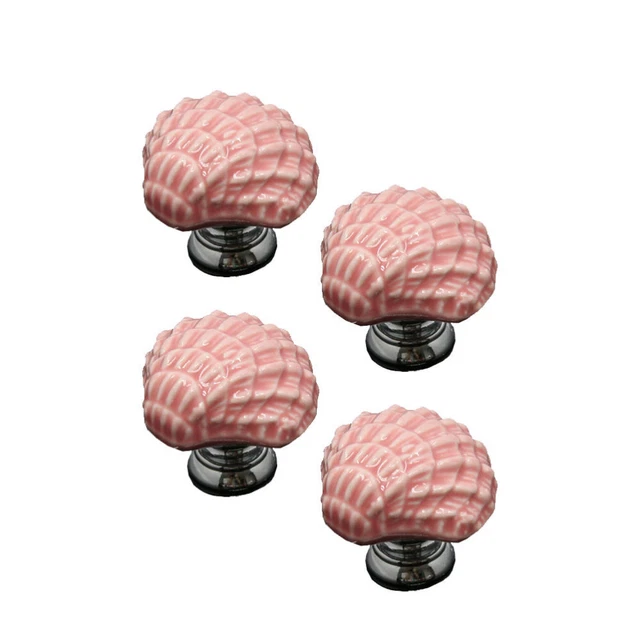 4 Pcs Shoe Cabinet Knobs Shell Drawer Handles Dresser Drawer Pulls Bookcase 11