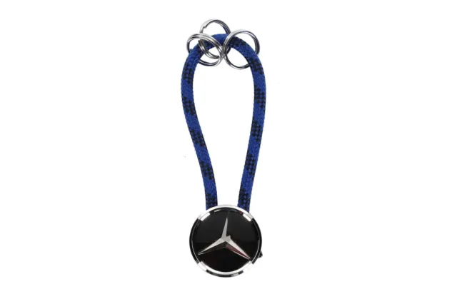 Mercedes-Benz Original Schlüsselanhänger "Mumbay" Edelstahl/Nylon Blau Neu