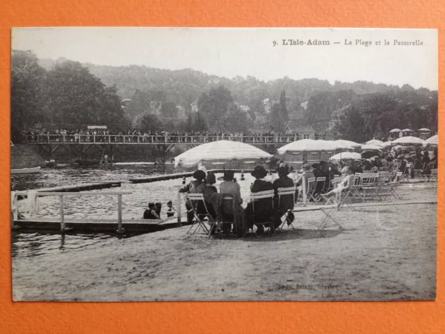 cpa 95 - L'ISLE ADAM Val d'Oise La PLAGE et La PASSERELLE
