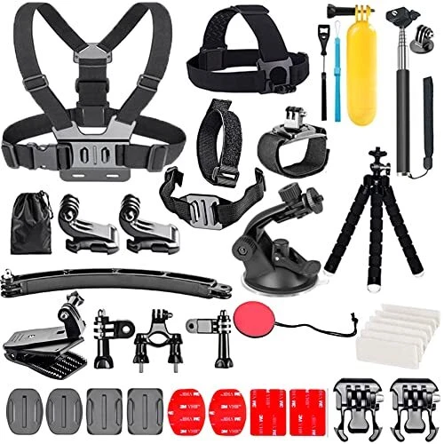 Action Camera Accessories Kit Set for GoPro Hero 11 10 9 8 Max 7 6 5 4 Black ...