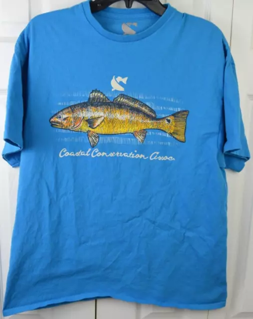 Coastal Conservation Association CCA blue fishing t-shirt size XL