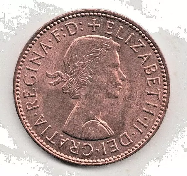 1967 HALFPENNY of ELIZABETH II. Uncirculated with mint lustre