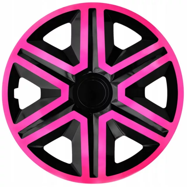 14" Wheel Covers Hubcaps Universal 4 PCS ABS Solid Pink Easy Assembly Durable UK