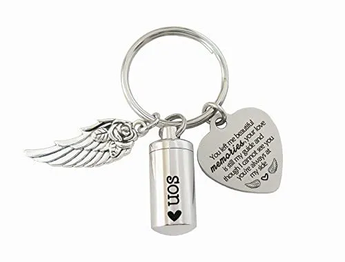 Mini Cremation Urn Keychain Sympathy Gifts For Loss Of Son Small Urns For Ashes