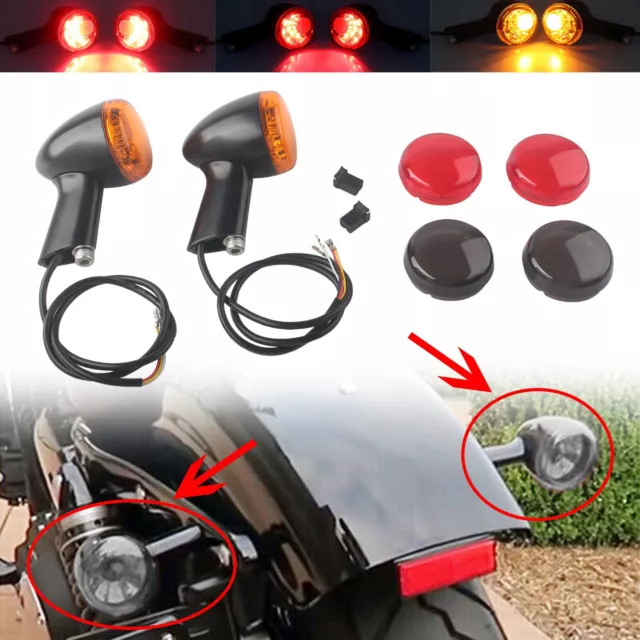 LED Rear Turn Signal Indicator Lights For Harley Sportster XL 1200 Forty Eight