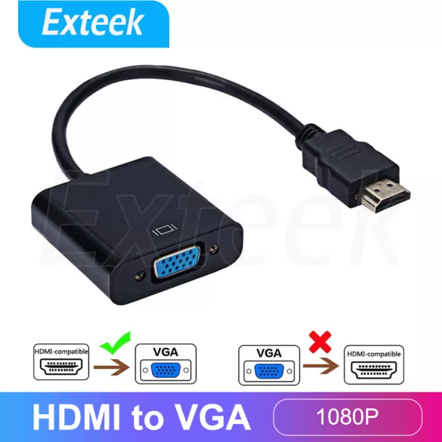 HDMI Male to VGA Female Video 1080P Adapter Cable Converter Chipset Built-in AU