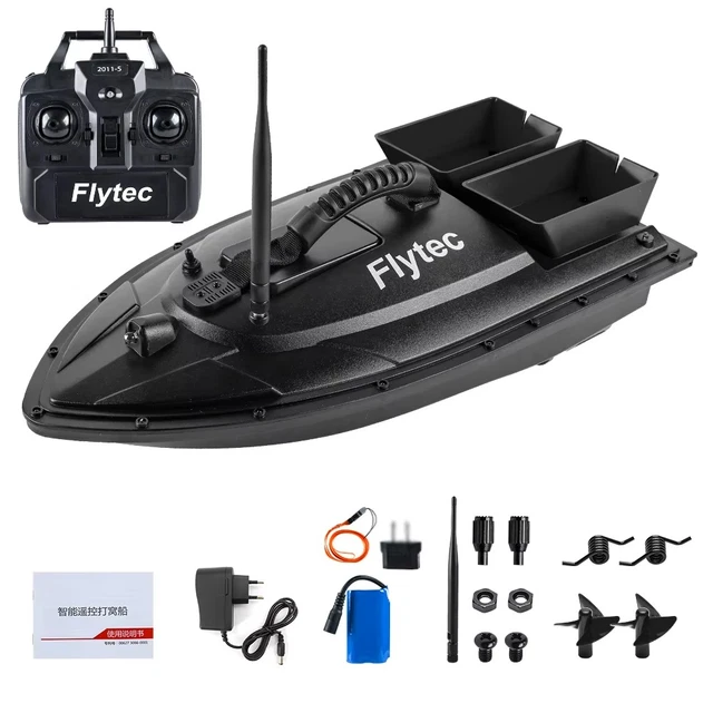 Bateau Appât SENDERPICK 500m Avec GPS - Radiocommandé, Pêche, 1.5kg Charge, Gris