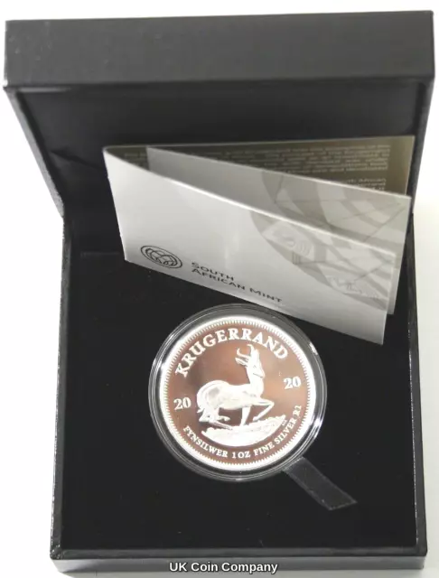 2020 South Africa Fine 1 oz Silver Proof Krugerrand Coin Boxed Certificate