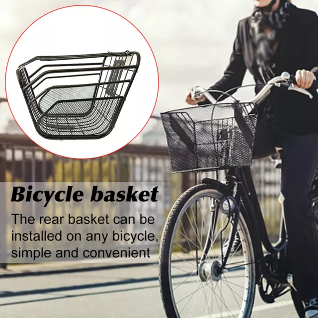 Capacity Hanging w/ Cover Front Rear Solid Bicycle Basket Easy Install