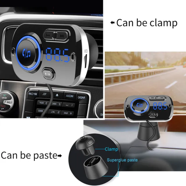 Bluetooth 5.0 FM Transmitter Handsfree 2*USB Charger Car Kit Radio Adapter hot