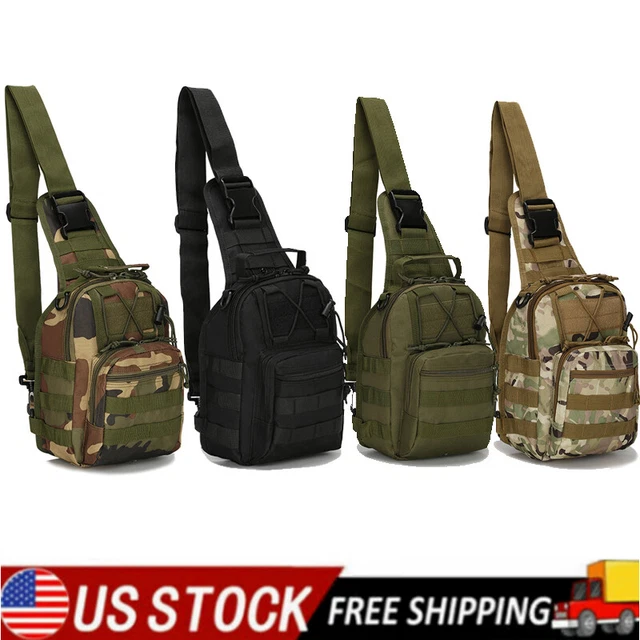 Mens Tactical Sling Shoulder Bag Backpack Molle Travel Chest Pack Outdoor Hiking