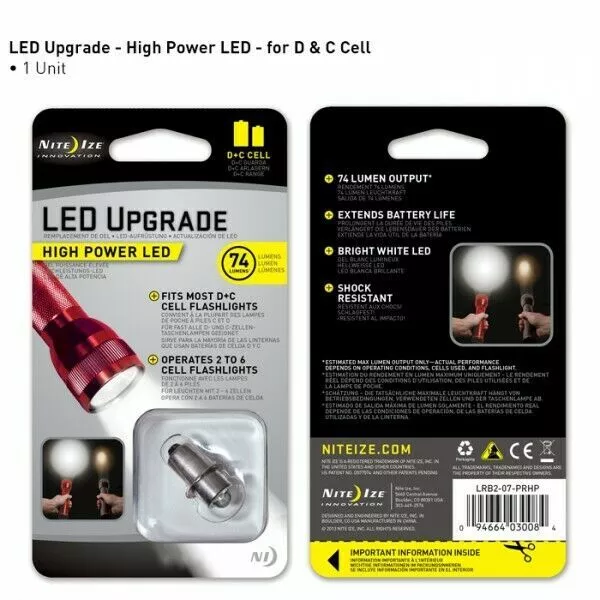 Nite Ize High Power 1-Watt LED Upgrade Kit Suitable for C&D Flashlights NEW