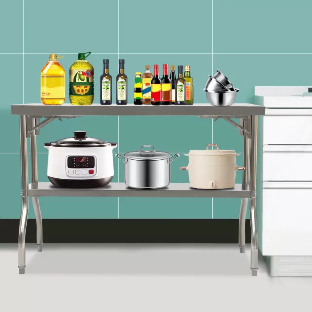 Commercial Worktable Workstation kitchen Folding Table 1102.3 lbs load-bearing