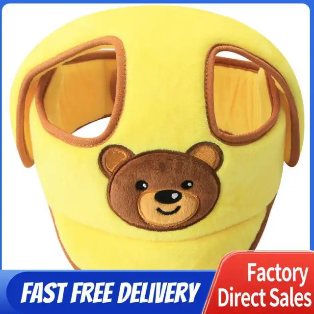Soft Baby Anti Fall Head Protection Cap Adjustable Safety Helmet (Yellow)