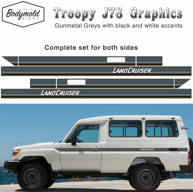TOYOTA LANDCRUISER TROOPY J78 Series style GREY TONES Graphics/Stripes