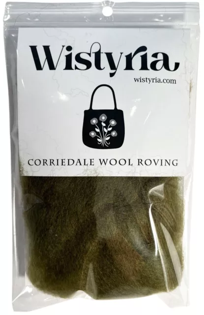 Wistyria Editions Wool Roving 14" -Olive R-W832R