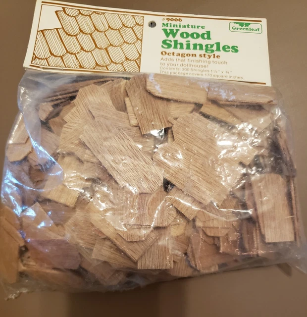 Greenleaf Mini Octagonal Dollhouse Wood Shingles #9006, New and open pkg - PLUS!