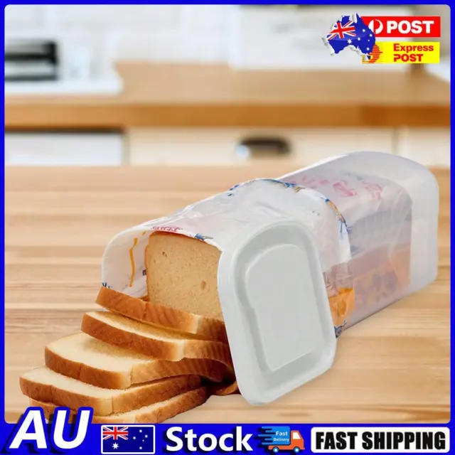 Plastic Bread Keeper with Airtight Lid Bread Bin Kitchen Supplies (White) AU