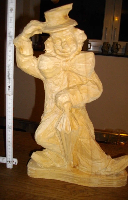 Talla en blanco, sin trabajar - payaso aprox. 40 cm
