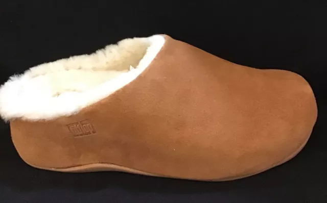FITFLOP NIB SHUV SUEDE & SHEARLING LINED CLOG LIGHT TAN Size 7