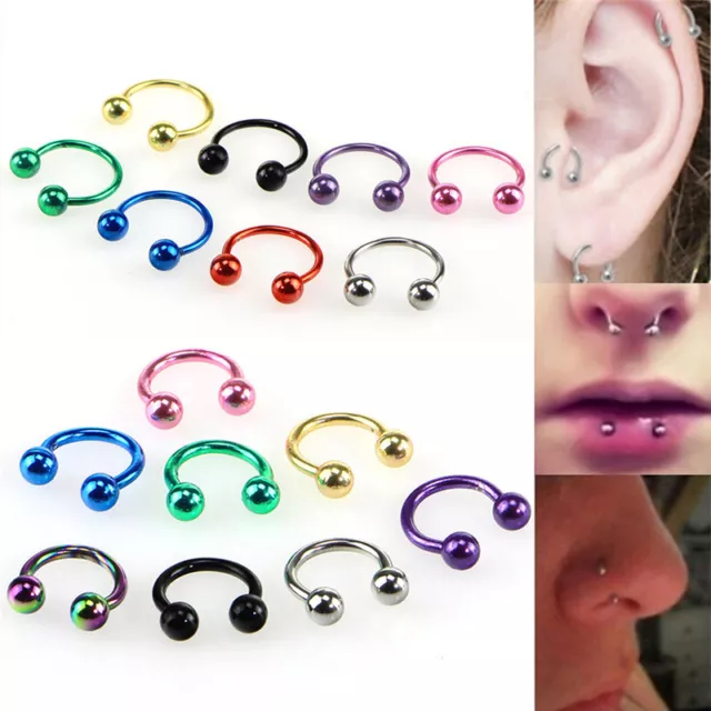 Körper Piercing Schmuck Chirurgenstahl Hufeisen Bar Lippen Nase Septum OhrrY  Bf