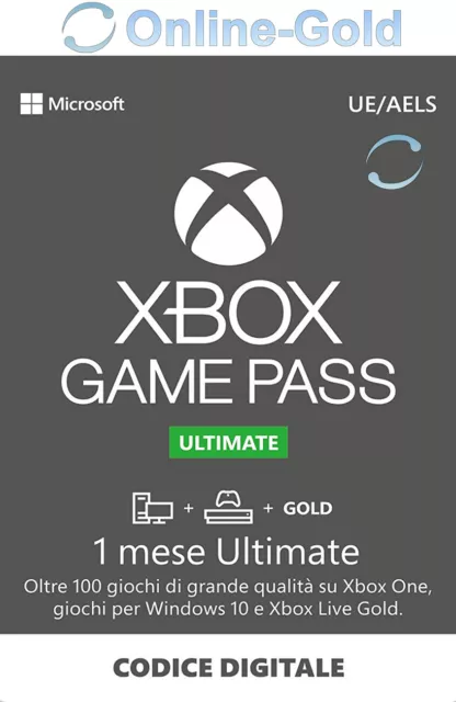 Xbox Game Pass Ultimate - 1 mesi - Codice Microsoft Xbox One Xbox 360 [EU / IT]
