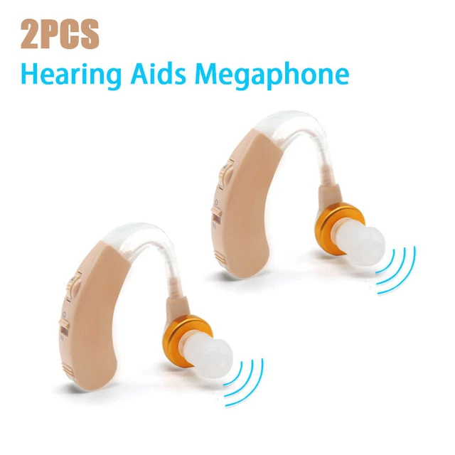 2 un. Amplificador de voz de megáfono para audífonos detrás de la oreja BTE para adultos portátil