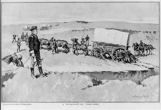 Photo:Drawing,Frederic Remington,US Cavalry,Western US