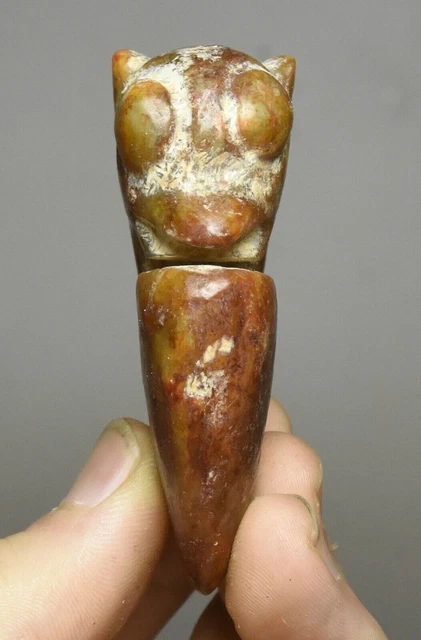 6.5CM China Hongshan Culture Old Jade Fengshui Pig Dragon Hook Amulet Pendant