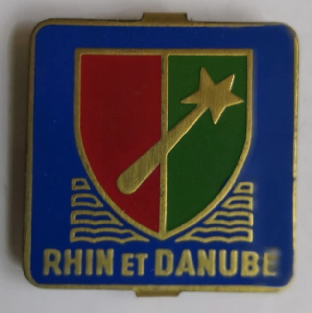 1° Armée, émail, RHIN et DANUBE, 25 x 20 mm, MADE IN FRANCE
