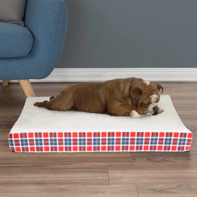 Med Dog Bed Orthopedic Memory Foam Zipper Cover 20 x 30 x 3.5 In