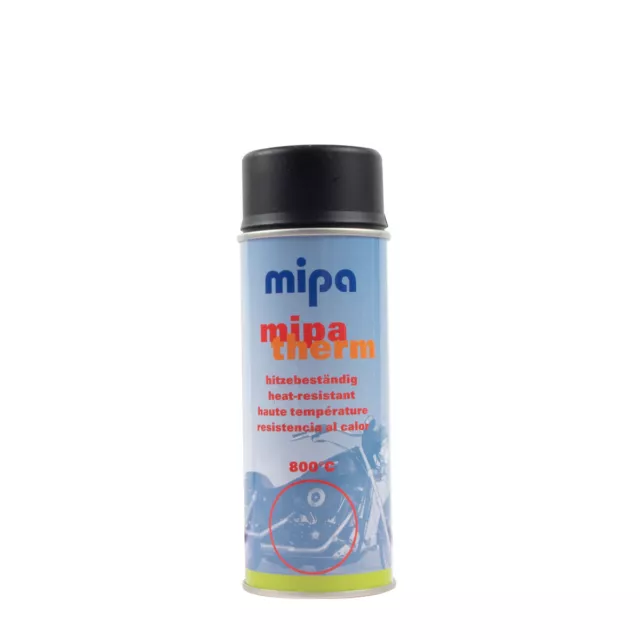 Mipa Mipatherm 400 ml spray nero, resistente al calore 800 °C, vernice forno, vernice scarico