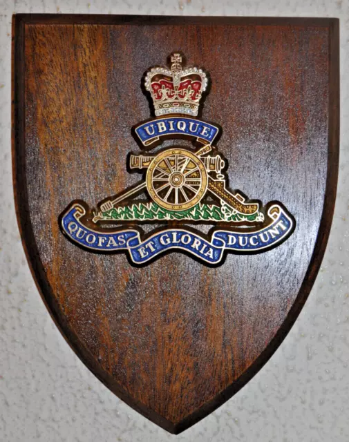 Royal Artillery regimental mess wall plaque shield RA