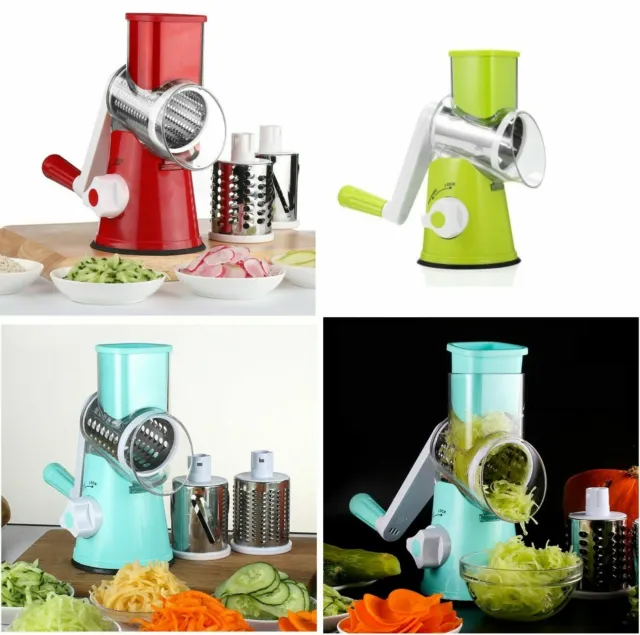 Multi-function Drum Rotary Grater Manual Coleslaw Slicer Cheese Vegetable Cutter