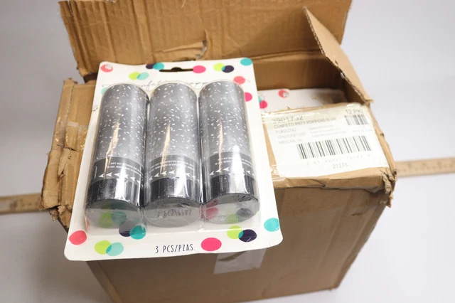 (36-Pk) Confetti Party Poppers Silver 3901732