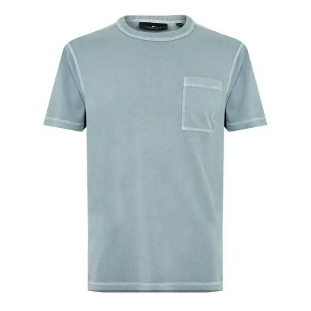 Belstaff Gangway Dyed Pocket Cotton T-Shirt Steel Green Large Rrp £95 Bnwt