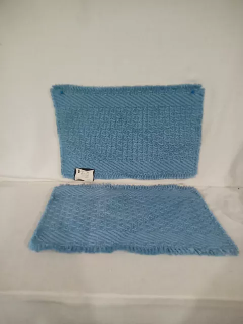 Vtg Blue Natural Placemats 12"x18" Hobo Farmhouse Rustic Leacock New Set Of 2