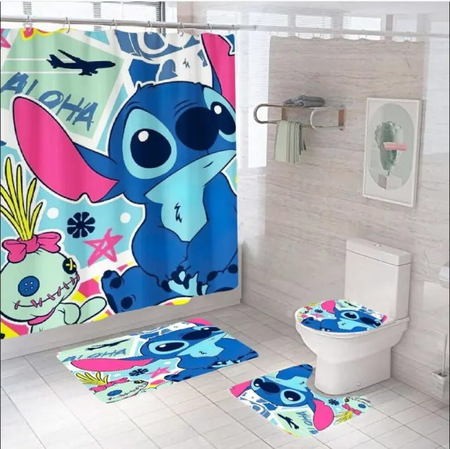 Cartoon Stitch Bathroom Sets,  Shower Curtain Sets