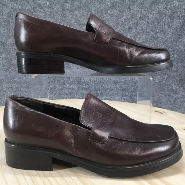 Franco Sarto Shoes Womens 6 M Bocca Casual Loafers Comfort Brown Leather Slip On