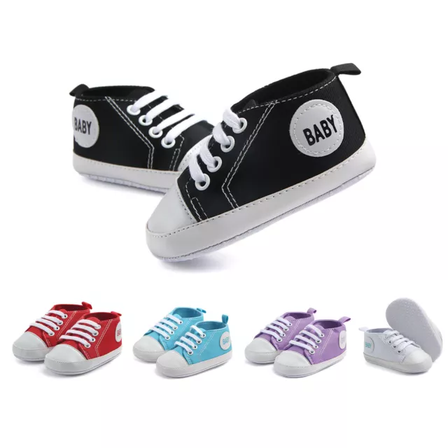 Newborn Baby Boy Girl Pram Shoes Infant Sneakers Toddler PreWalker Trainers 0-15