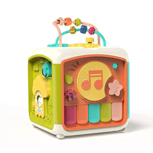 Baby Activity Cube with Music Lights Sensory Learning Toy for Toddlers Kids Gift