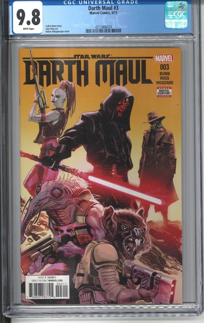 Darth Maul #3 CGC 9.8 NM/MT WP 2017 Marvel Comics 1st Cad Bane Cover