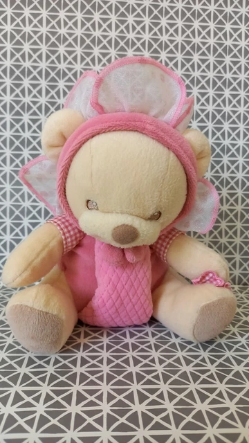 Doudou peluche ours fleur rose Nature Bearries Fisher Price