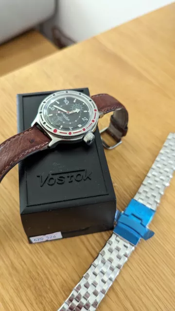 VOSTOK AMPHIBIA STEVE ZISSOU (420526) - top Zustand - 2 Armbänder