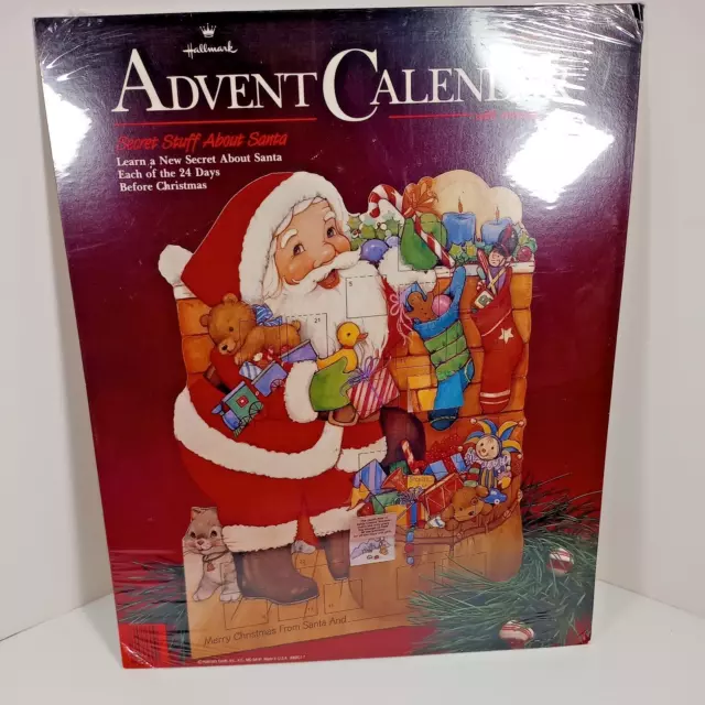 HALLMARK ADVENT CALENDAR Card Envelope Secret Stuff about Santa Vintage