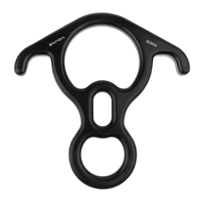 Klettern Abseilgerät Abseilachter Ringseil Sicherungsgerät 40KN Schwarz