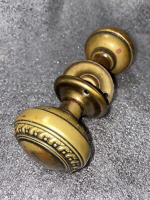 ANTIQUE Pair Of Botniah Yale & Towne Door Knobs With Rosettes